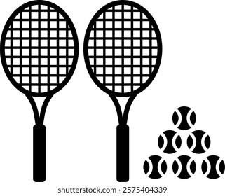 Tennis Rackets with Tennis Ball vector illustration