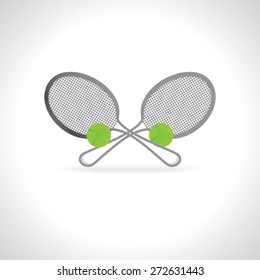 tennis rackets with ball vector illustration 