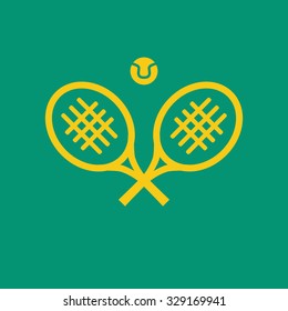 Tennis rackets and ball. Vector illustration
