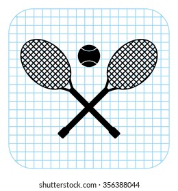 Tennis rackets - black  vector icon