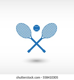 Tennis rackets -  blue vector icon