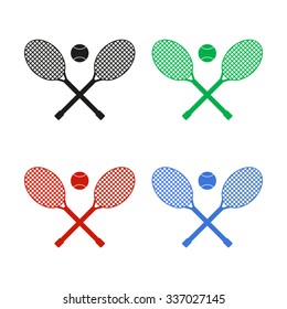 Tennis rackets - color vector icon