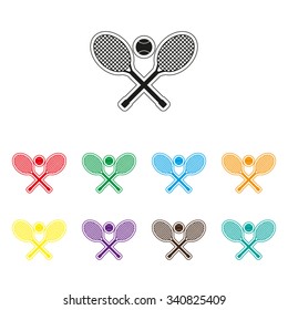 Tennis rackets - color vector icon