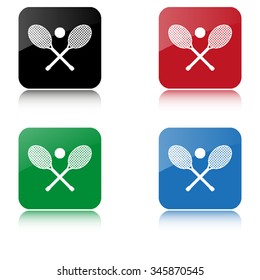 Tennis rackets  - color vector icon  with shadow
