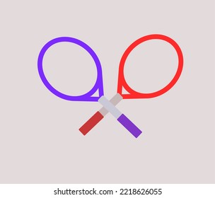 Tennis rackets crossed design isolated