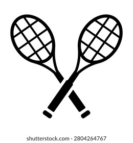 Tennis Rackets Crossed Line Icon