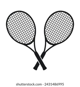 Raquetas de tenis cruzadas, logotipo de tenis, raquetas de tenis cruzadas, ilustración vectorial