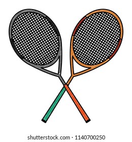 Tennis rackets crossed scribble