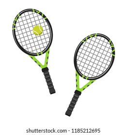Tennis rackets design on white background, vector illustration