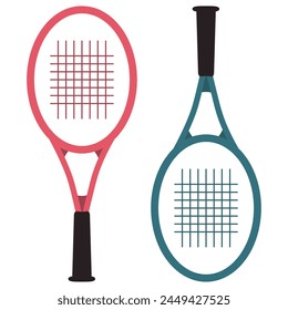 Tennis rackets flat icon isolated on white