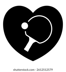 Tennis rackets and flight ball solid icon, tennis concept. Vector graphics. Table tennis text sign on white background, glyph style mobile or design