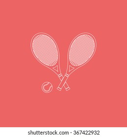 Tennis rackets icon. Flat illustration.