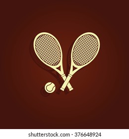 Tennis rackets icon. Flat illustration.