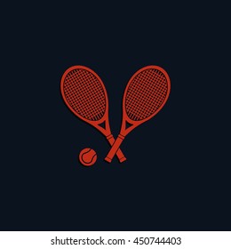 Tennis rackets icon. Flat illustration.