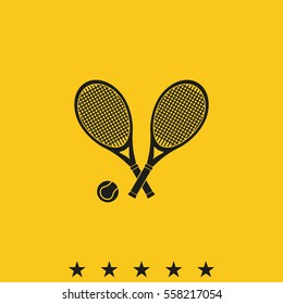 Tennis rackets icon. Flat illustration.