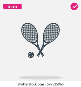 Tennis rackets icon. Flat illustration.