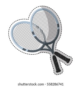 tennis rackets icon over white background. vector illustration