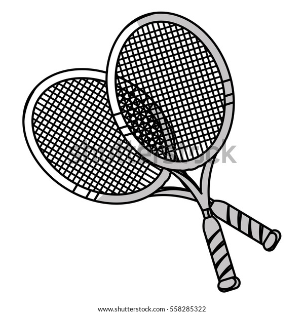 Tennis Rackets Icon Over White Background Stock Vector (Royalty Free ...