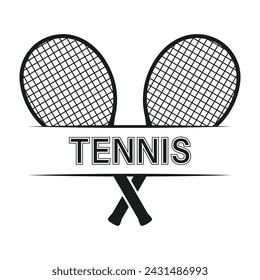 Raquetas de tenis logo ilustración vectorial, símbolo de tenis, icono de clipart