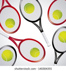 tennis rackets over white background vector illustration