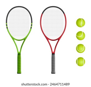 Tennis rackets vector icon set