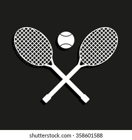 Tennis rackets -  vector icon with shadow