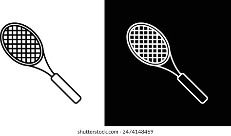 Tennis racquet icon set. Racket vector symbol for badminton. Sports racquet sign.