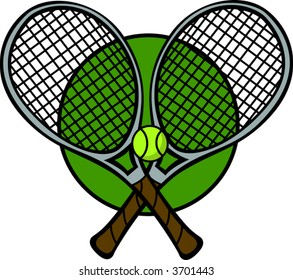 tennis racquets and ball