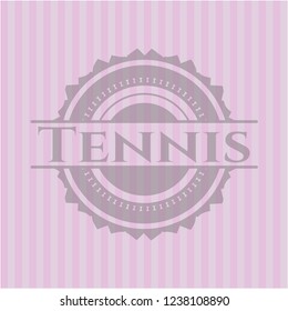 Tennis realistic pink emblem