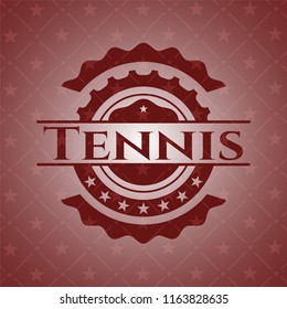 Tennis realistic red emblem