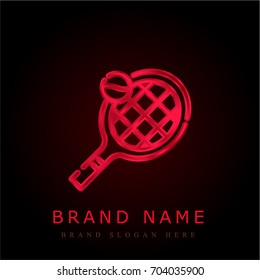 Tennis red chromium metallic logo