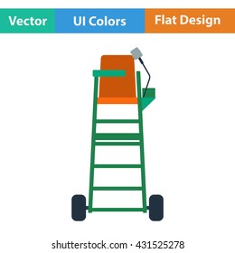 Tennis referee chair tower icon. Flat design. Vector illustration.