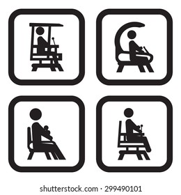 Tennis referee icon in four variations