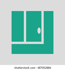 Tennis replay ball in icon. Gray background with green. Vector illustration.