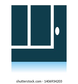 Tennis Replay Ball Out Icon. Shadow Reflection Design. Vector Illustration.
