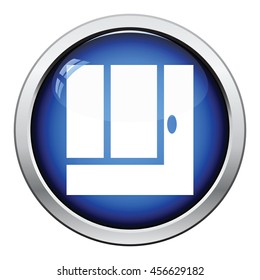 Tennis replay ball out icon. Glossy button design. Vector illustration.