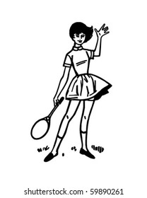 Tennis Anyone? - Retro Clip Art