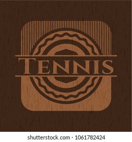   Tennis retro style wood emblem