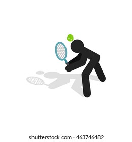 Tennis returner icon in isometric 3d style isolated on white background