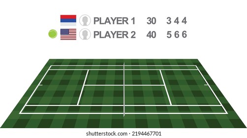 Tennis Score Board. Vector Illustration