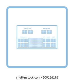 Tennis scoreboard icon. Blue frame design. Vector illustration.