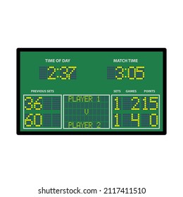 Tennis Scoreboard Icon. Editable Bold Outline With Color Fill Design. Vector Illustration.