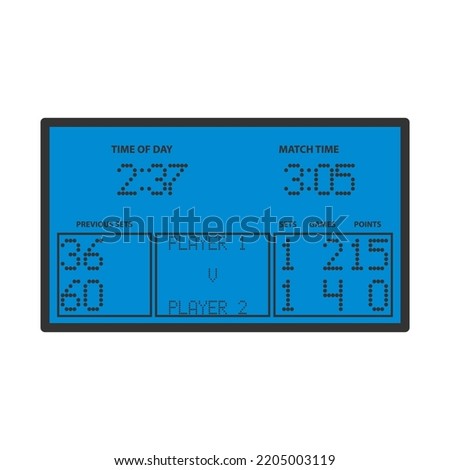 Tennis Scoreboard Icon. Editable Bold Outline With Color Fill Design. Vector Illustration.