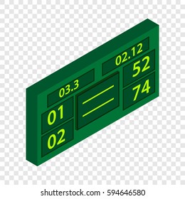 Tennis scoreboard isometric icon 3d on a transparent background vector illustration