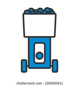 Tennis Serve Ball Machine Icon. Editable Bold Outline With Color Fill Design. Vector Illustration.