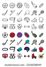 tennis, set, ball, sport, football, badminton, soccer, vector, golf, athletic, baseball, equipment, dumbbell, rugby, basketball, bowling, competition, illustration, sports, design, symbol, outdoor