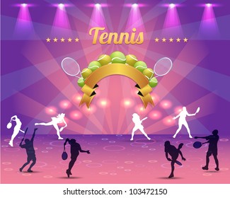 Tennis Shield Vector Design
