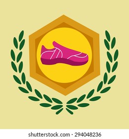 tennis shoes over hexagon