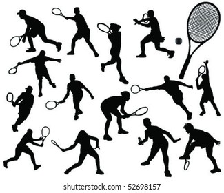 tennis silhouette 5-vector