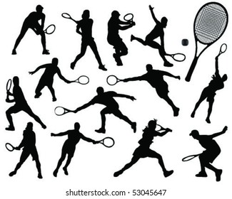 tennis silhouette 8-vector